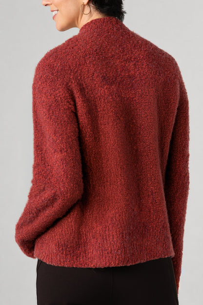 Mock Neck Sweater with Button Detail