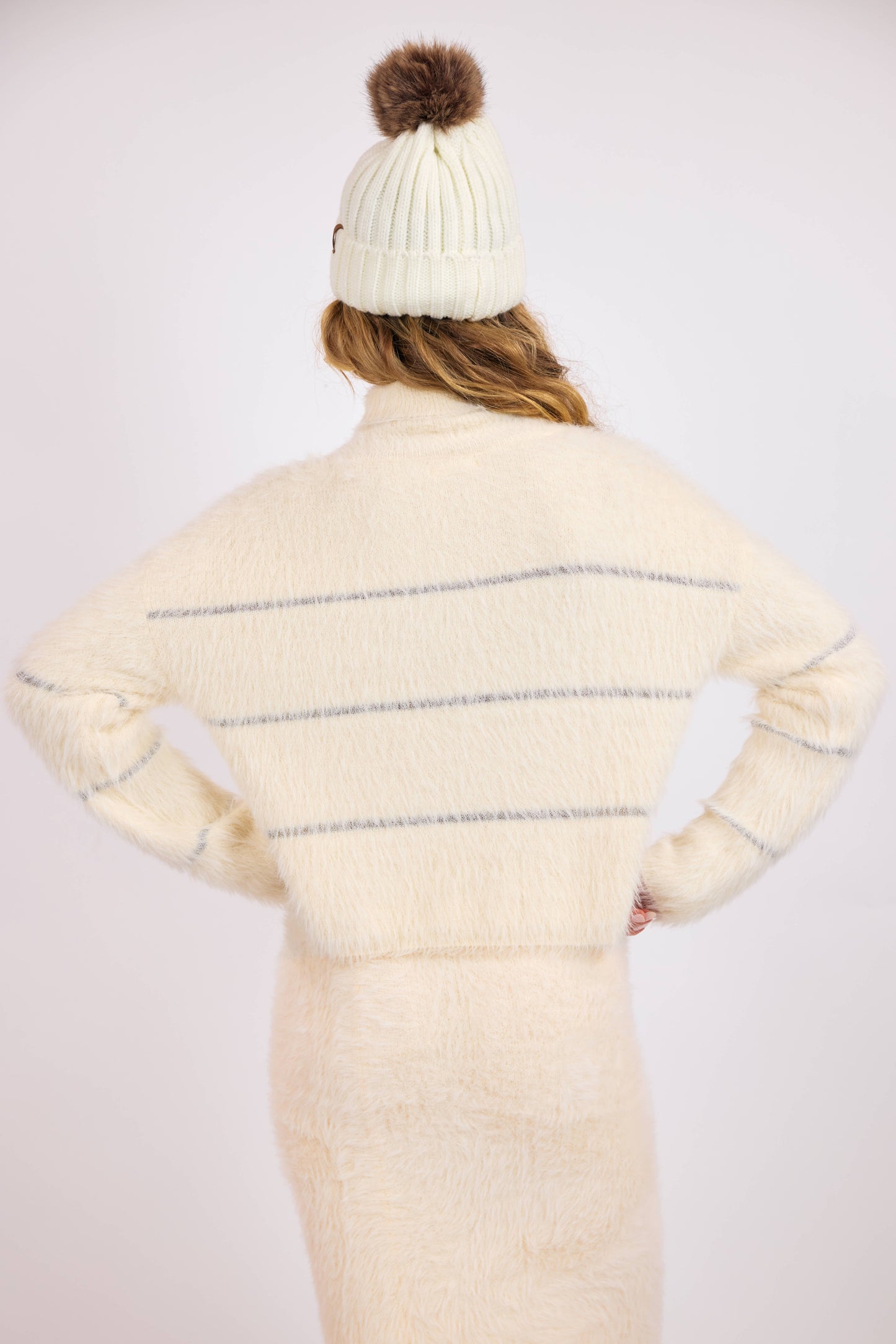 Martini Metallic Stripe Turtleneck
