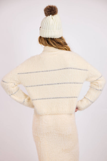 Martini Metallic Stripe Turtleneck