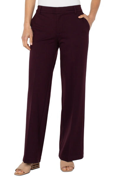 Kelsey Wide Leg Trouser Dark Plum