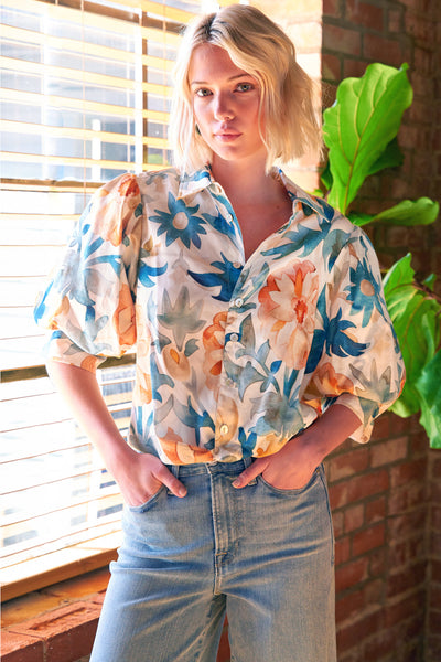 Bomba Twist Hem Shirt Terra Floral