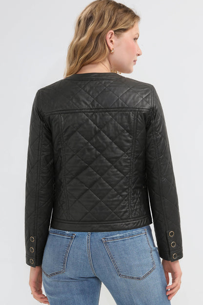 Quilted Collarless Jacket