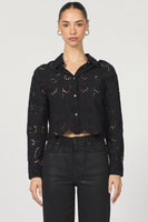 Miranda Cropped Eyelet Top