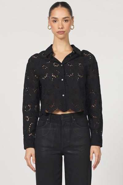 Miranda Cropped Eyelet Top