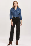 Holly High Rise Cuffed Straight Jeans