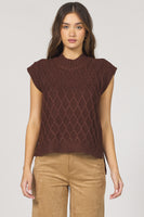 Briana Sleeveless Cable Weave Sweater
