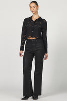 Miranda Cropped Eyelet Top
