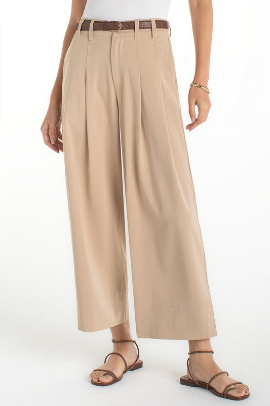 High Rise Pleated Wide Leg Trouser