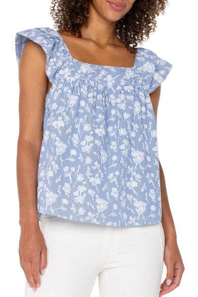 Floral Square Neck Blouse