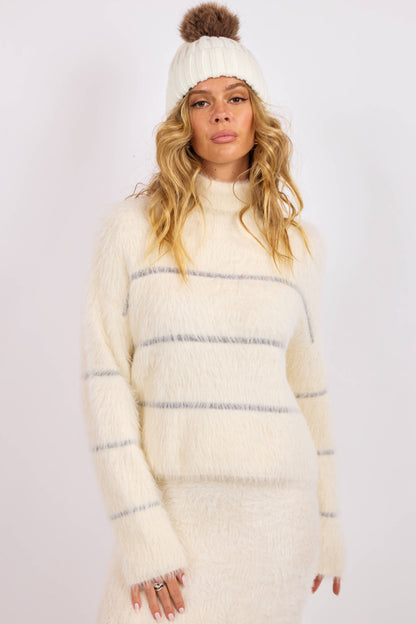 Martini Metallic Stripe Turtleneck