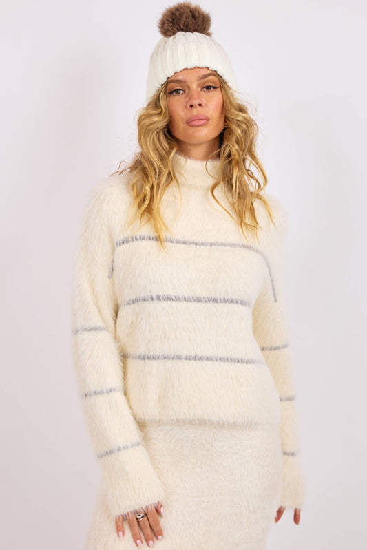 Martini Metallic Stripe Turtleneck