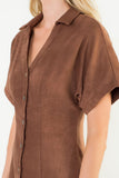 Short Sleeve Suede Dress