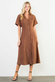 Short Sleeve Suede Dress