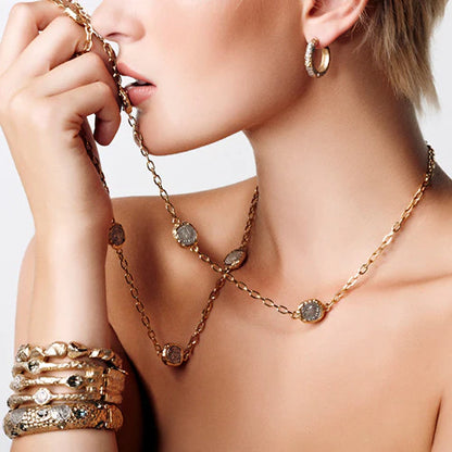 Small Gold Hammered Hoops