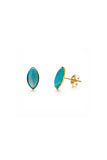 Turquoise Howlite Navette Cut Studs