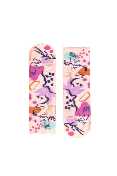 Abstract Faces Ankle Sock