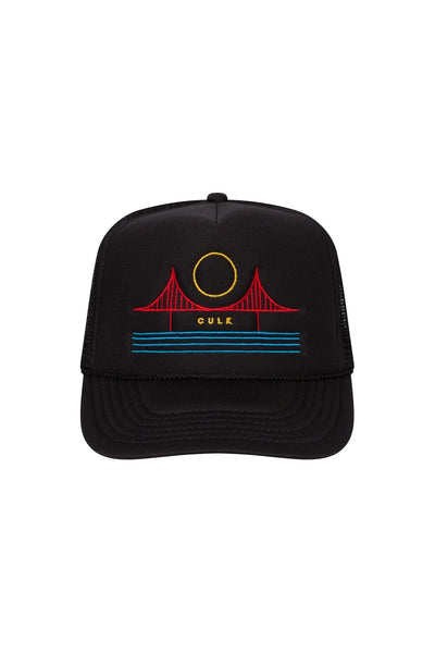 Black Minimal Bridge Trucker Hat