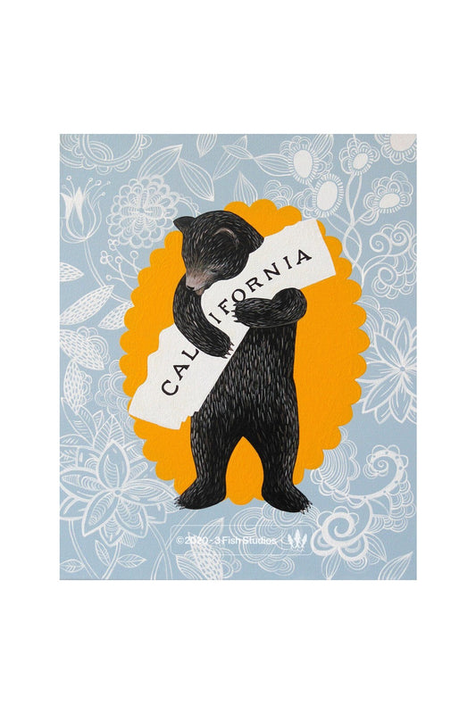 ILY California 8 x 10 Blue Floral Print