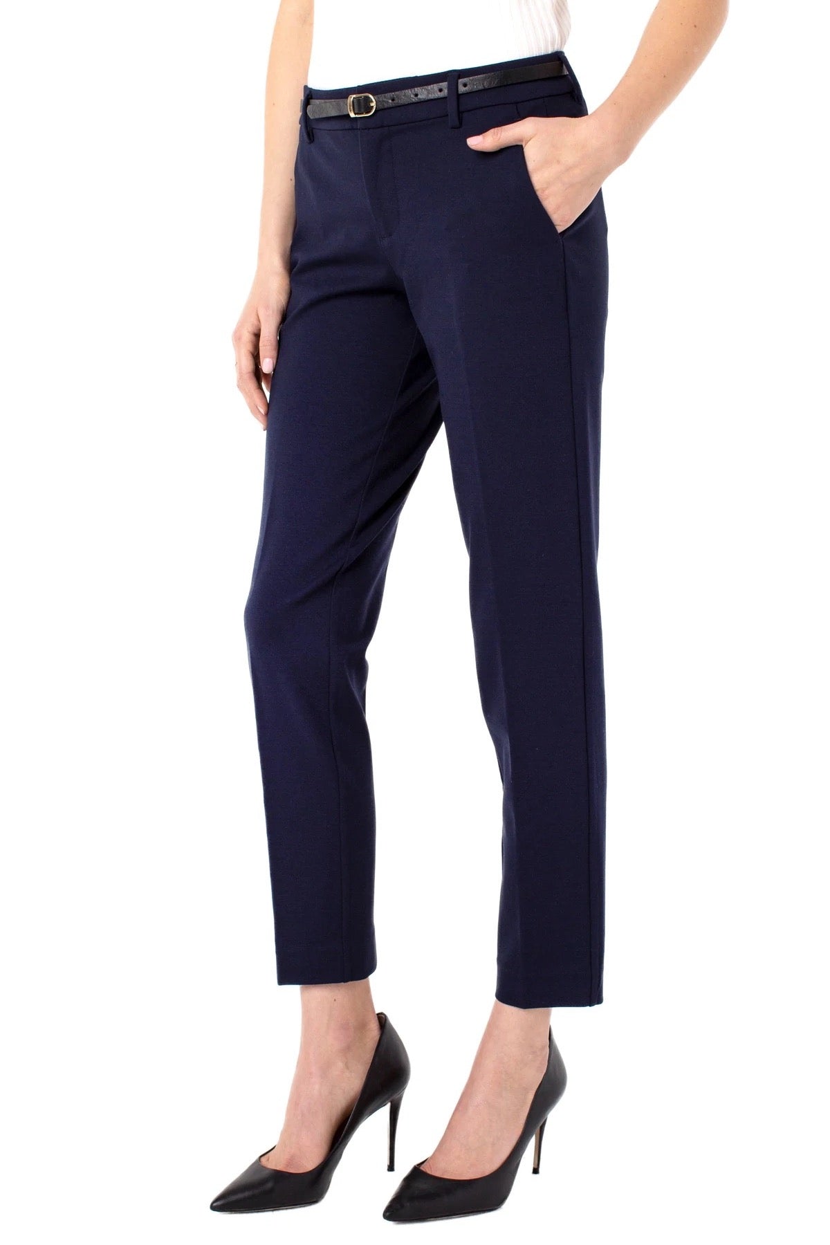 Petite Cadet Blue Kelsey Knit Trouser
