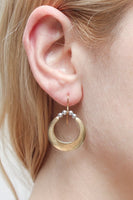 Crescent with Grey Pearls Earring