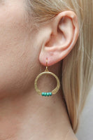 Crescent with Turquoise Beads Earring
