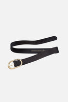 Oval Buckle Leather Belt