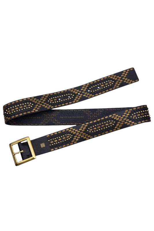 Daya Studded Leather Belt Black