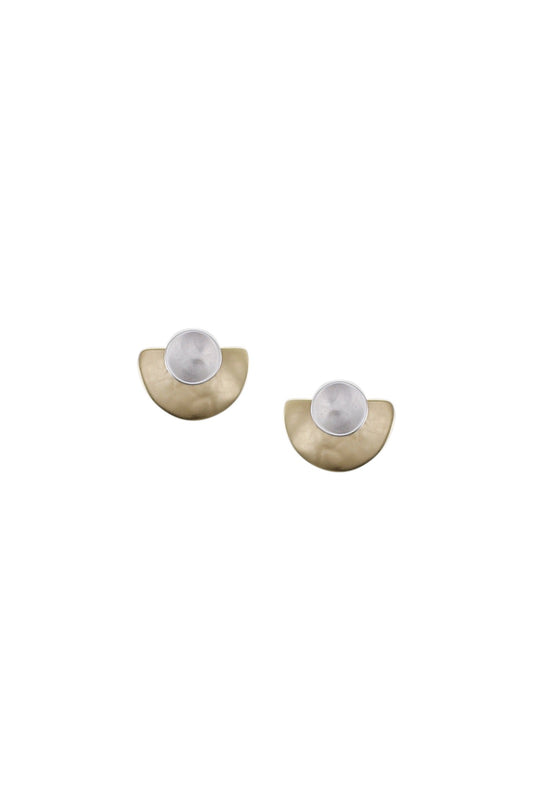 Dished Disc with Semi Circle Earring