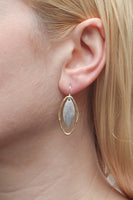 Leaf with Hammered Oval Earring