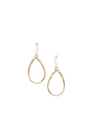 Brass Oval with Silver Beads Earring