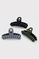 Black Moss Chain Claw Clip 3pc Set