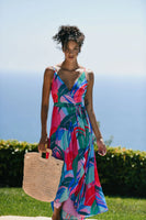 Elma Tropical Wrap Dress