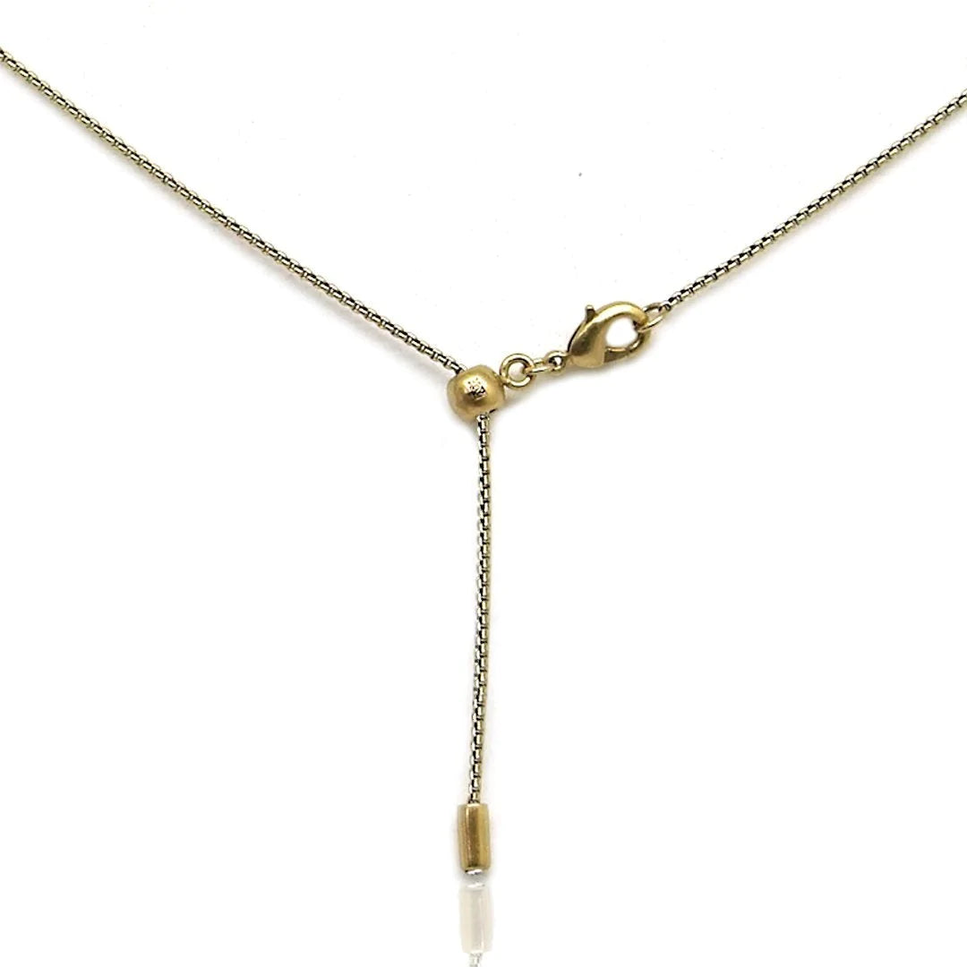 Silver Pave Disc Necklace