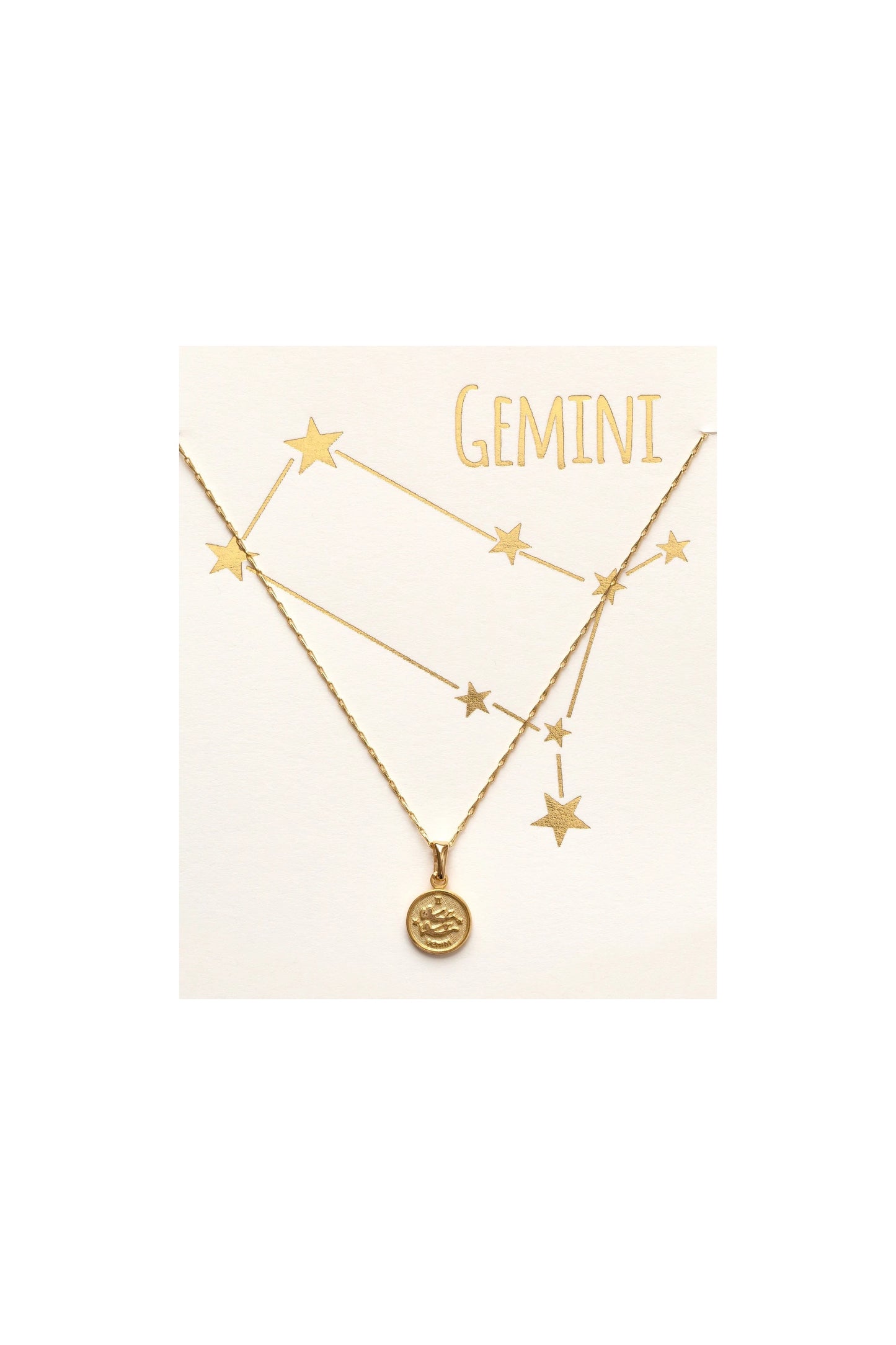 Gemini zodiac card necklace