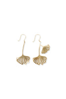 Ginkgo Leaf Earrings Brass