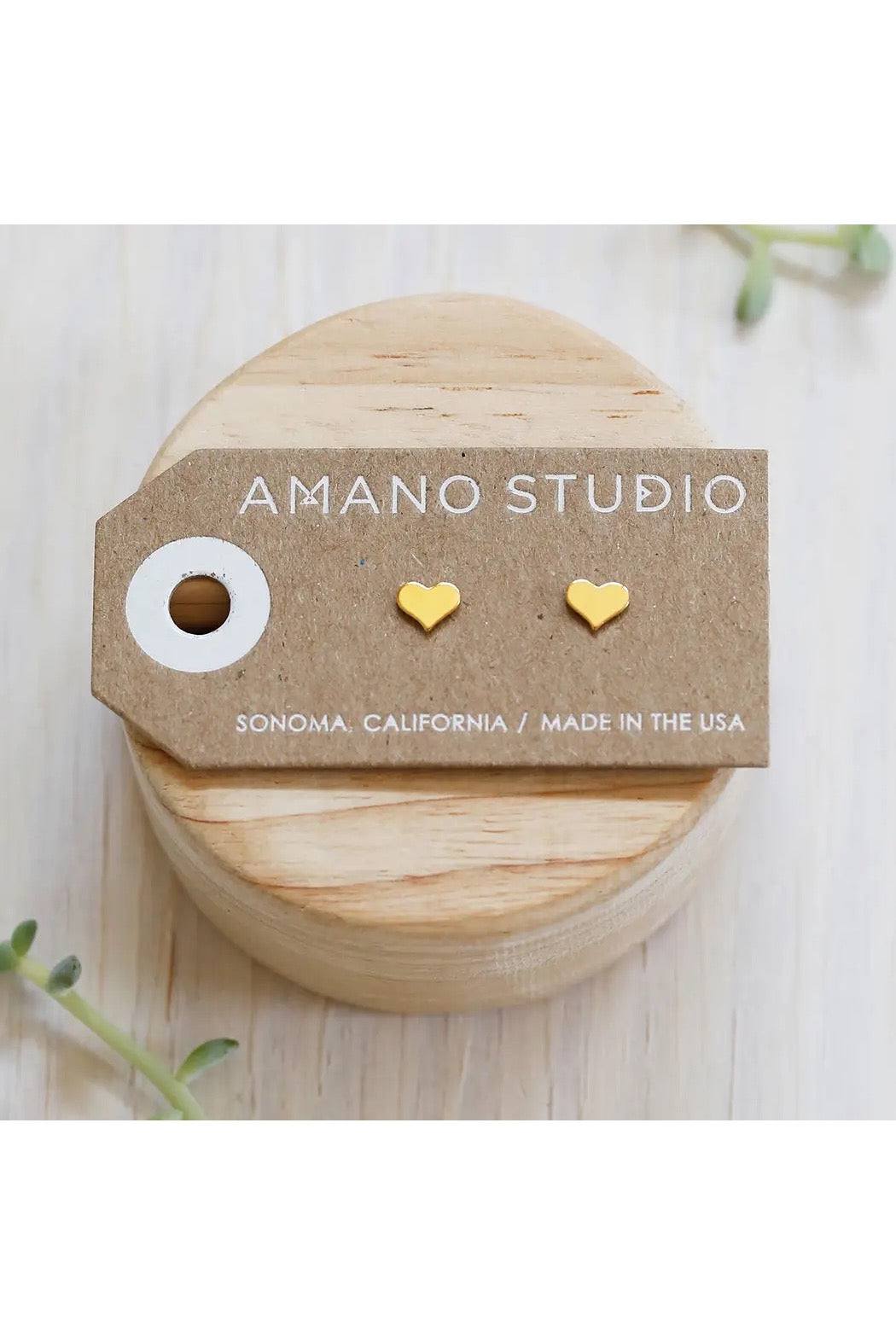 Gold Heart Studs