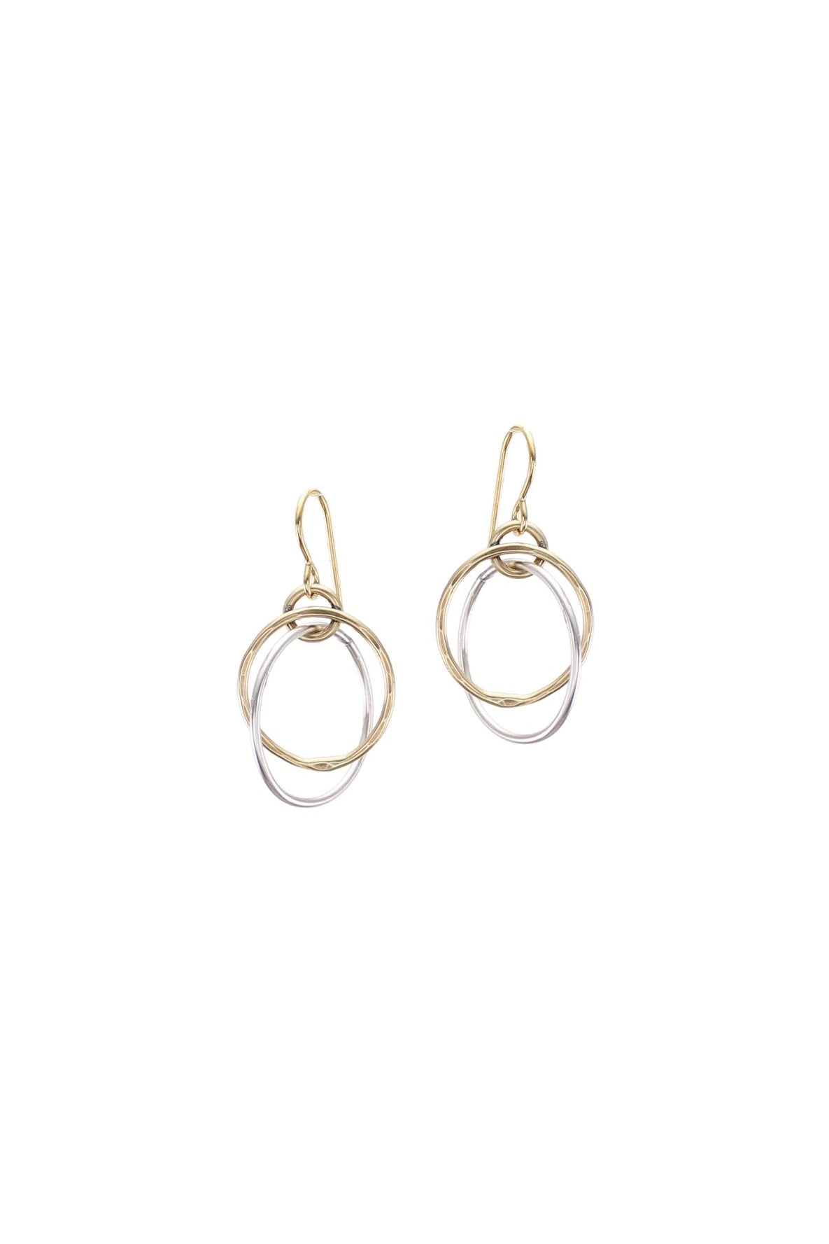 Interlocking Hammered Rings Earring