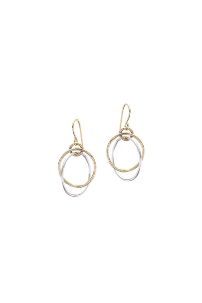 Interlocking Hammered Rings Earring