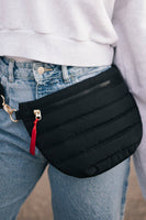Black Jolie Puffer Belt Bag