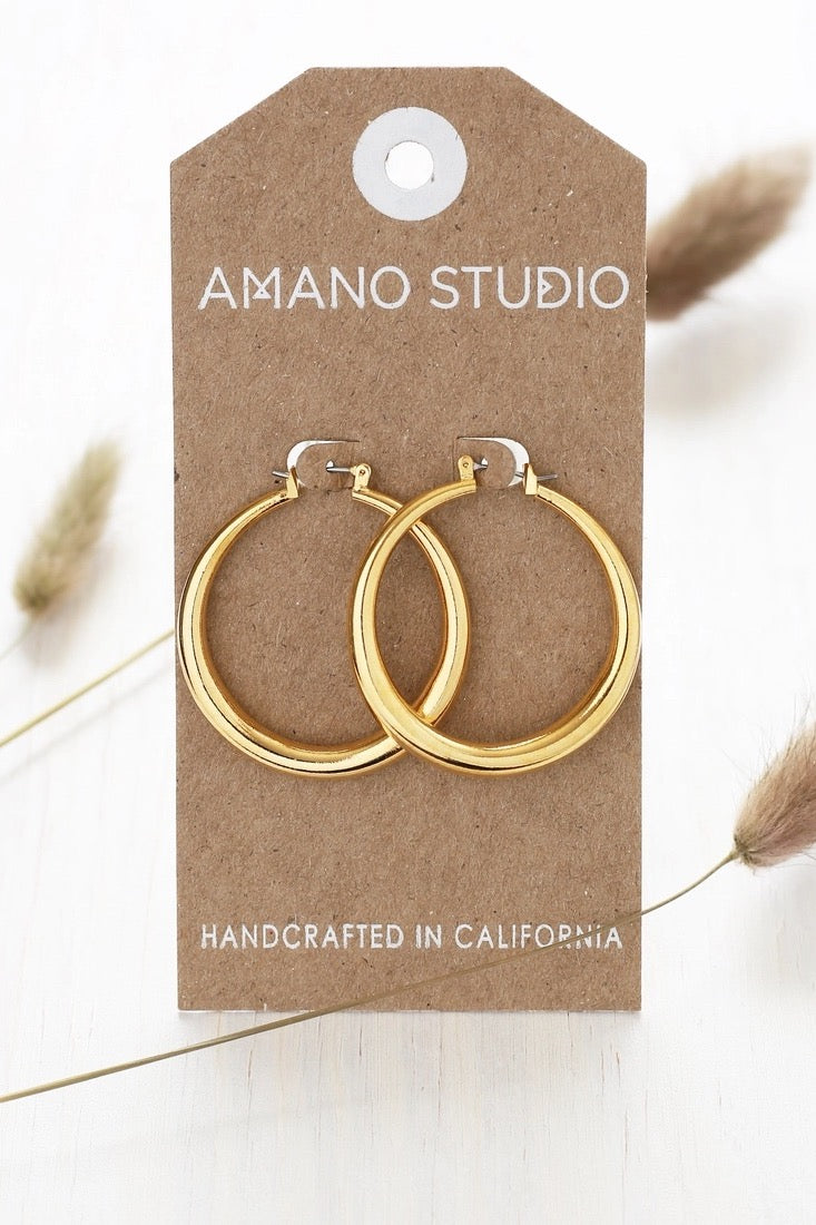 Large Maria Hoops Gold