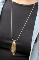 Layered Organic Leaves Long Necklace