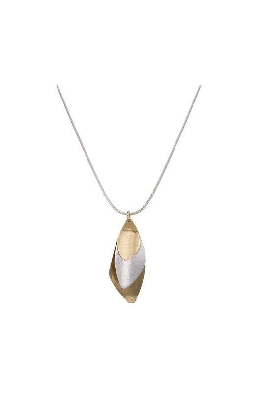 Layered Organic Leaves Long Necklace