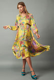 Marigold Floral Midi Dress
