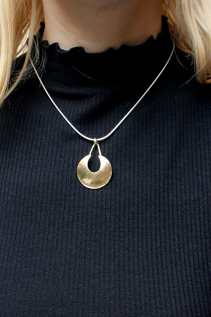 Medium Domed Crescent Necklace