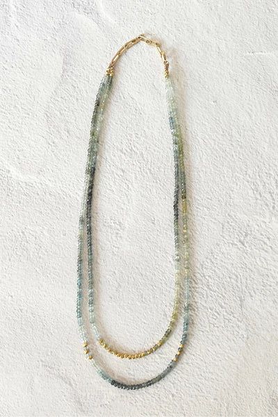 Moss Aquamarine Kortum Layered Necklace