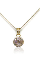 Gold Pave Disc Necklace