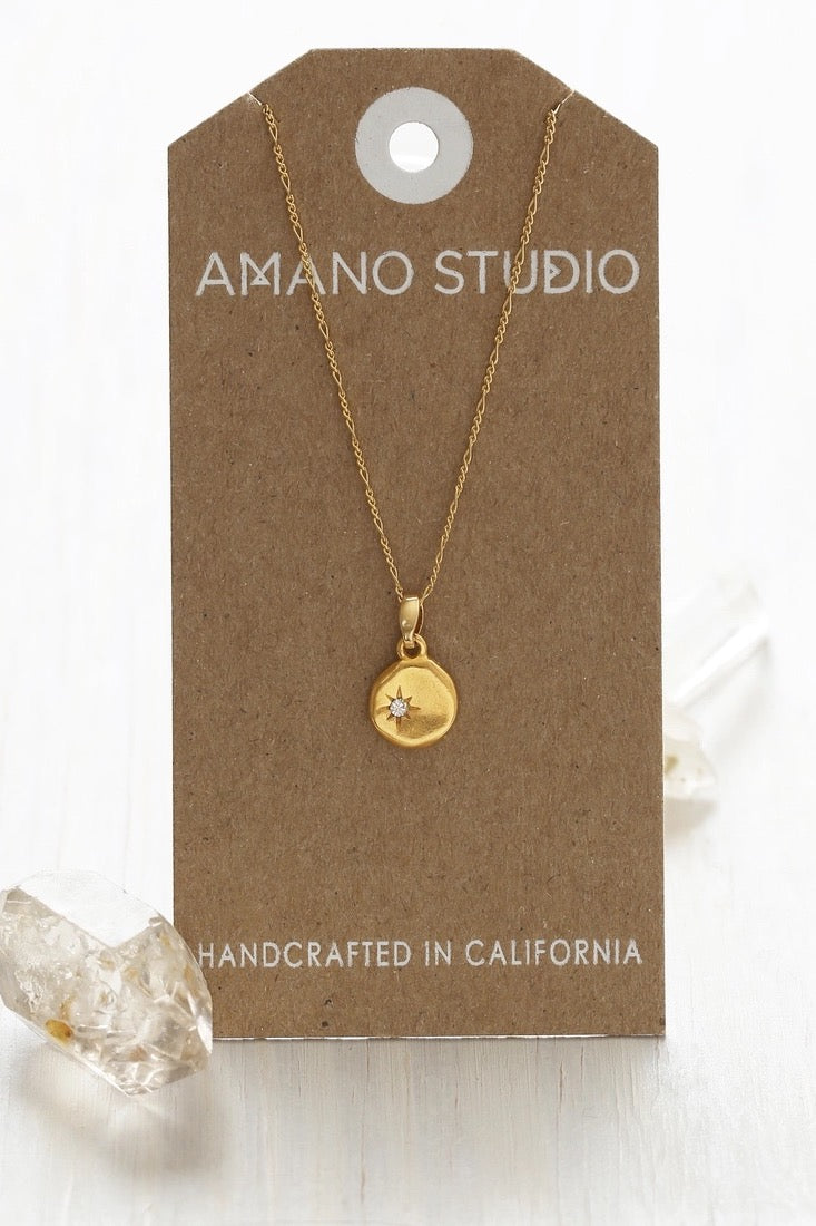 North Star Necklace Crystal