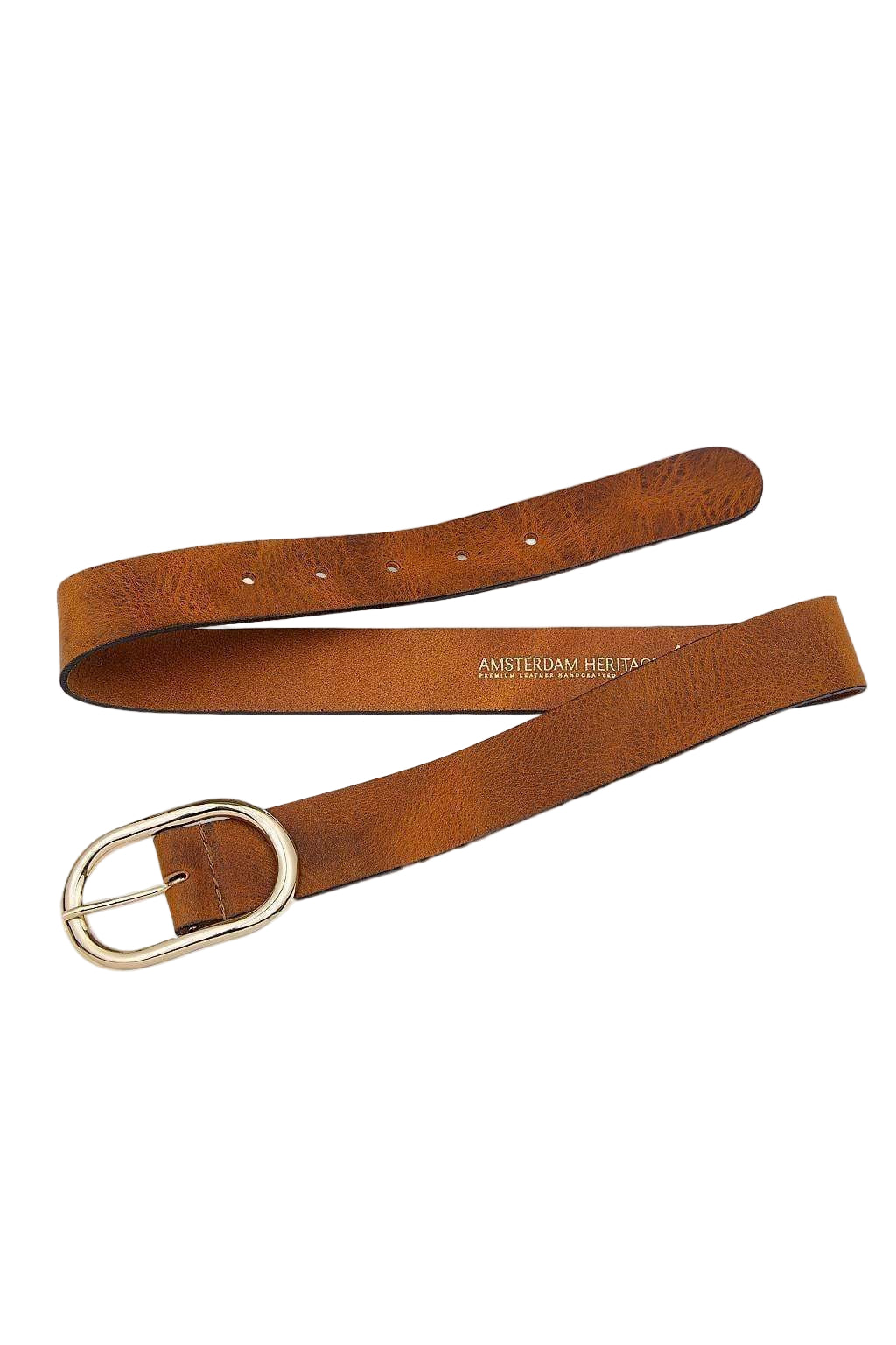 Cognac Daphne Oval Buckle Belt