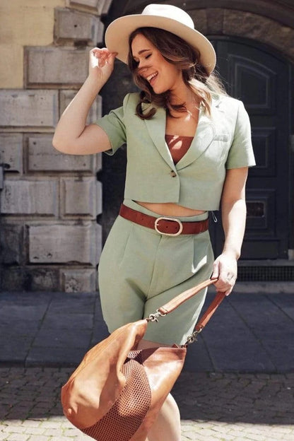 Cognac Daphne Oval Buckle Belt