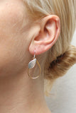 Oval with Leaf Earring